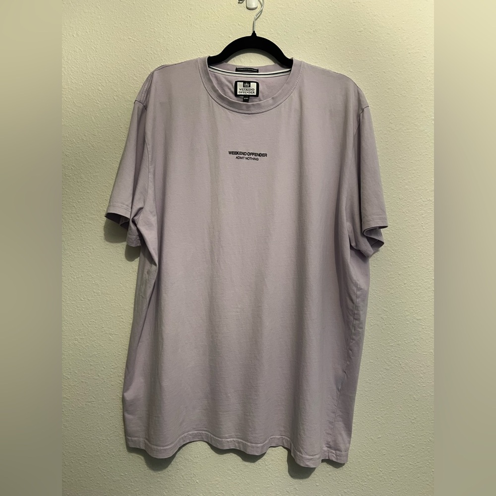 Weekend Offender Men's Lavender T-Shirt Admit Nothing size 2XL